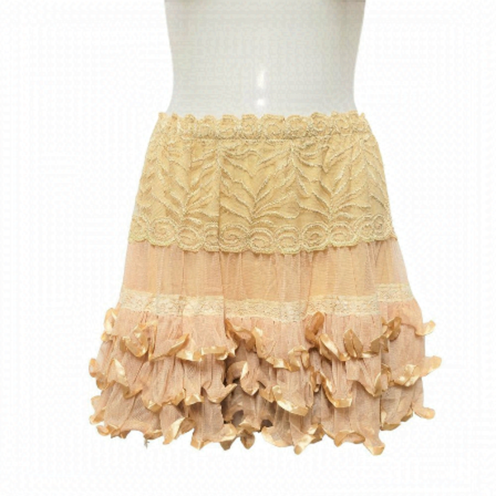 Mini Skirt, Lace Mini Skirt Satin Frills and Lace Skirt- NEW